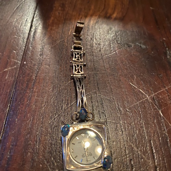Hand made local artists Sterling and black Opal watch - Picture 5 of 5